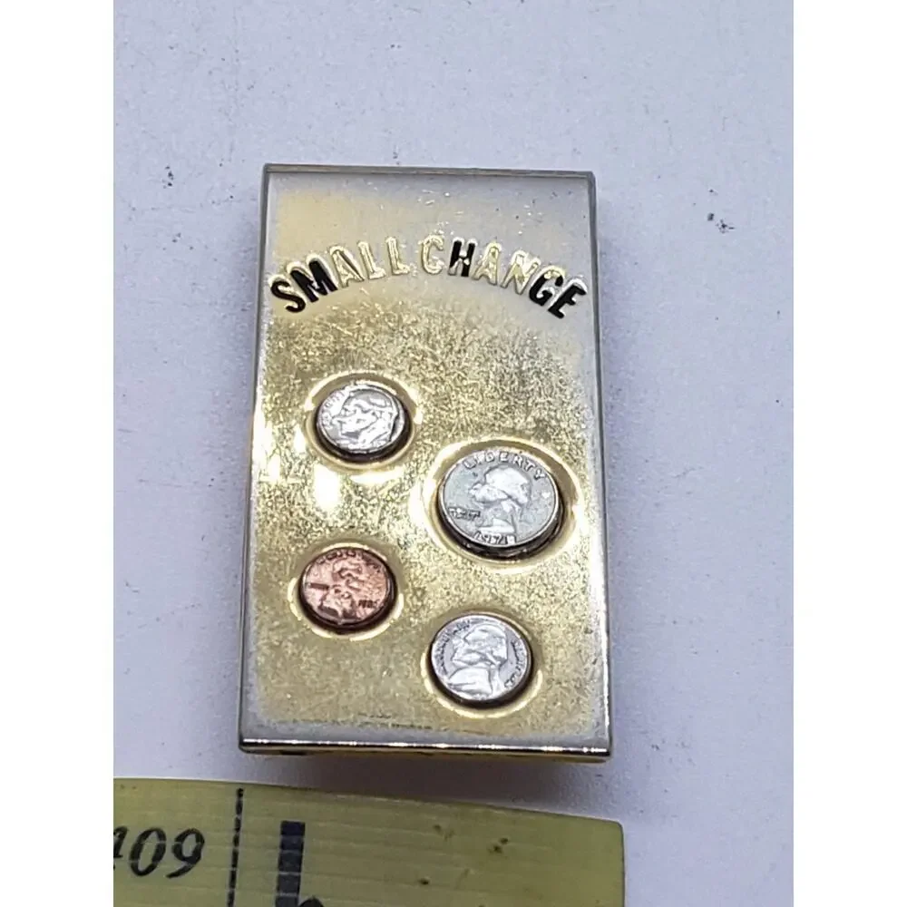 Vintage Money Clip Mini USA Coins Penny Nickel Dime Quarter 1977 Gift